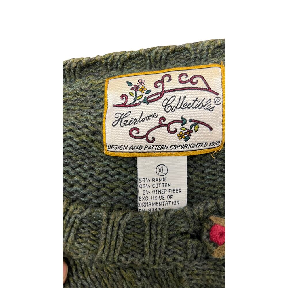 🐓Vintage Heirloom Collectible XL Rooster Farm Cardigan Cottagecore Grandma Core - Picture 4 of 4